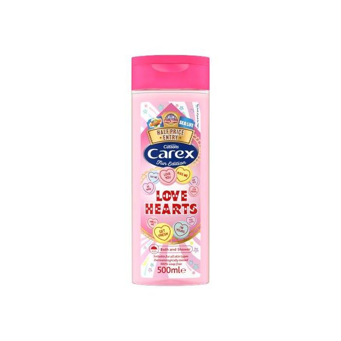 Carex Fun Edition Love Hearts Bath and Shower, 500ml