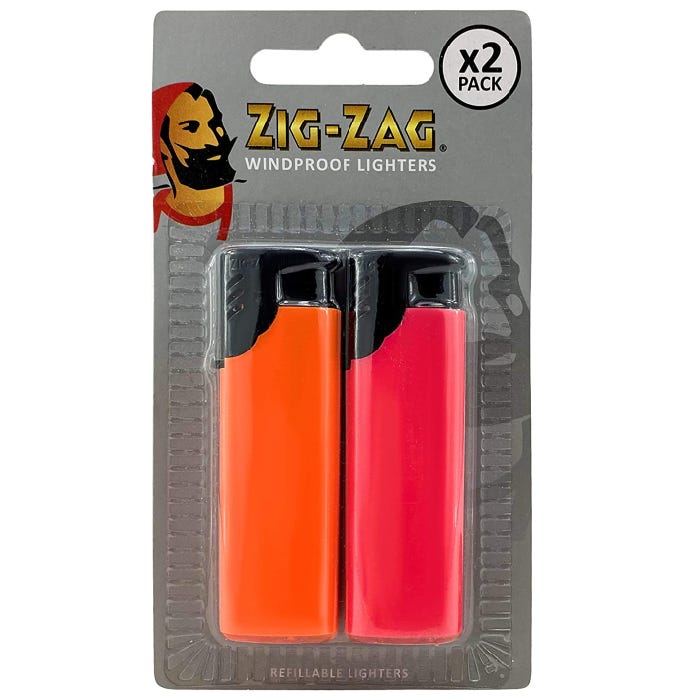 Zig Zag Windproof Lighters (Pack of 2)