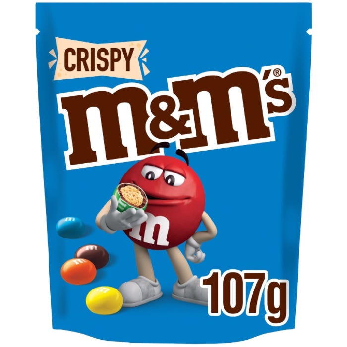 M&Ms Crispy Pouch, 107g