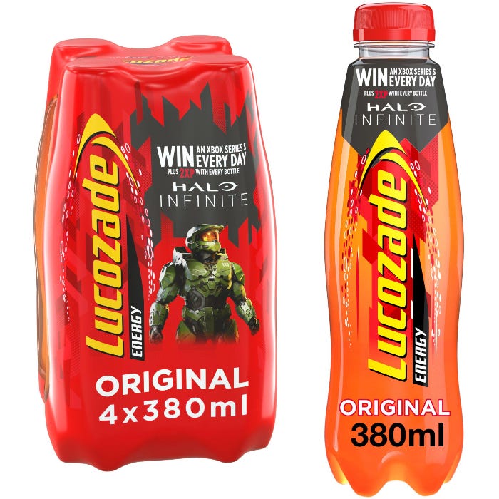 Lucozade Energy Original, 380ml (Pack of 4)