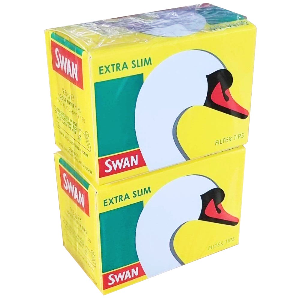 Swan Extra Slim Filter Tips, 150 filters per box (Pack of 2)