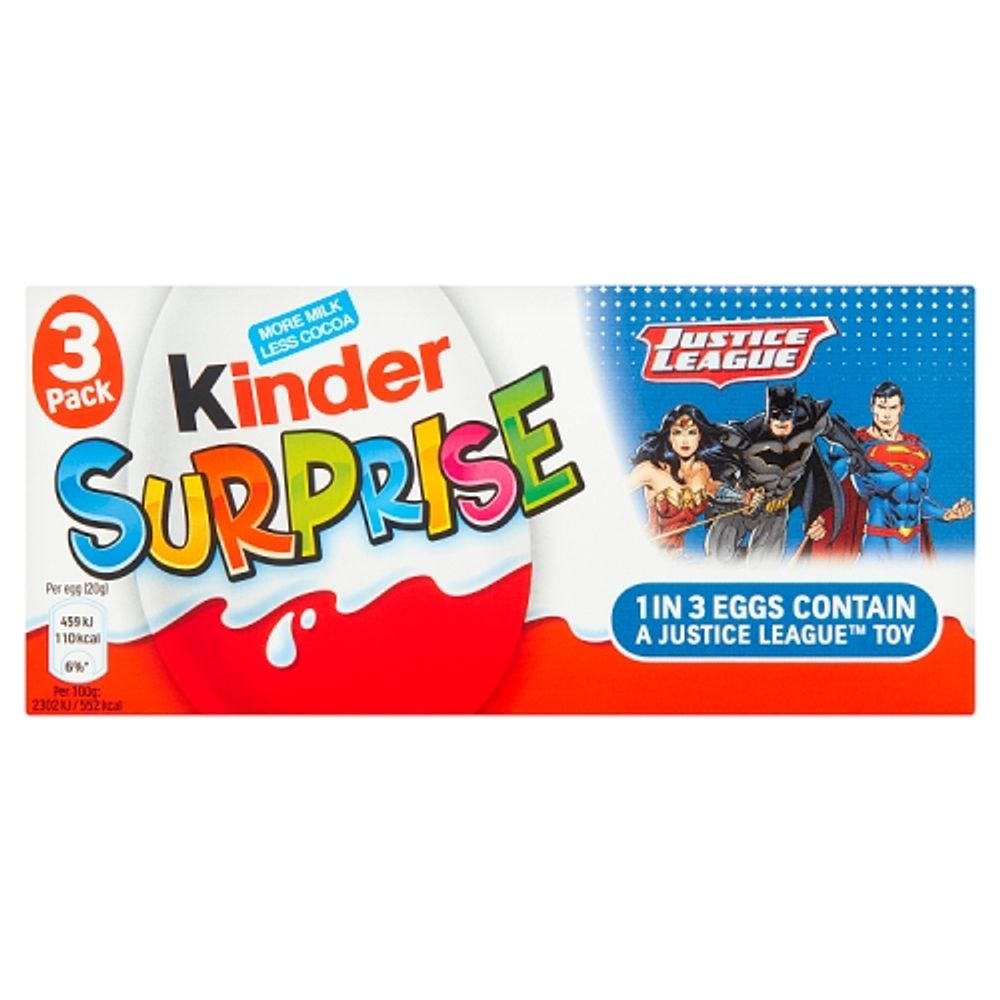 Kinder Surprise Eggs, 20g (Pack of 3)