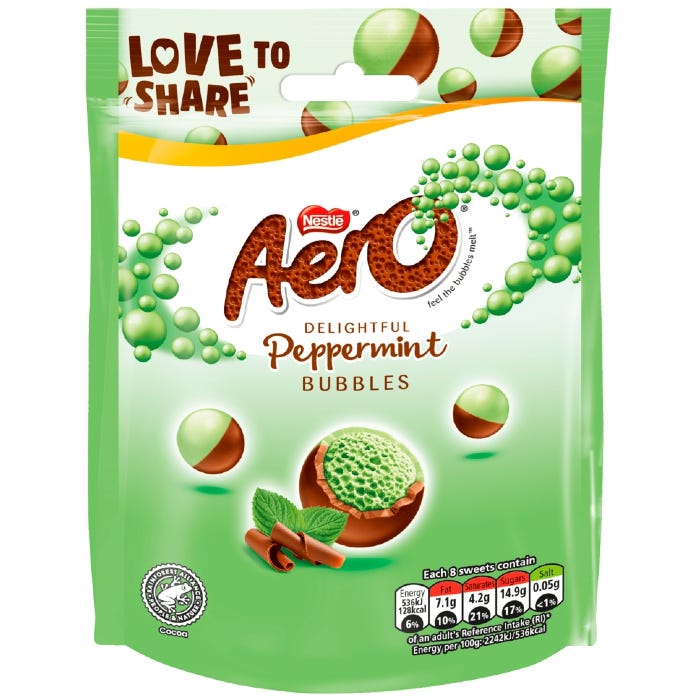 Aero Bubbles Peppermint Pouch, 80g
