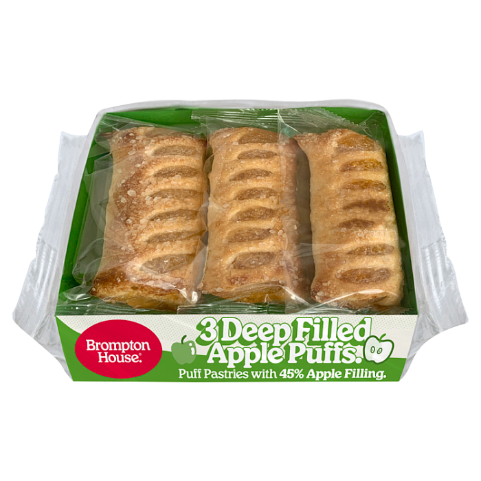 Brompton House Deep Filled Apple Puffs, 150g (Pack of 3)
