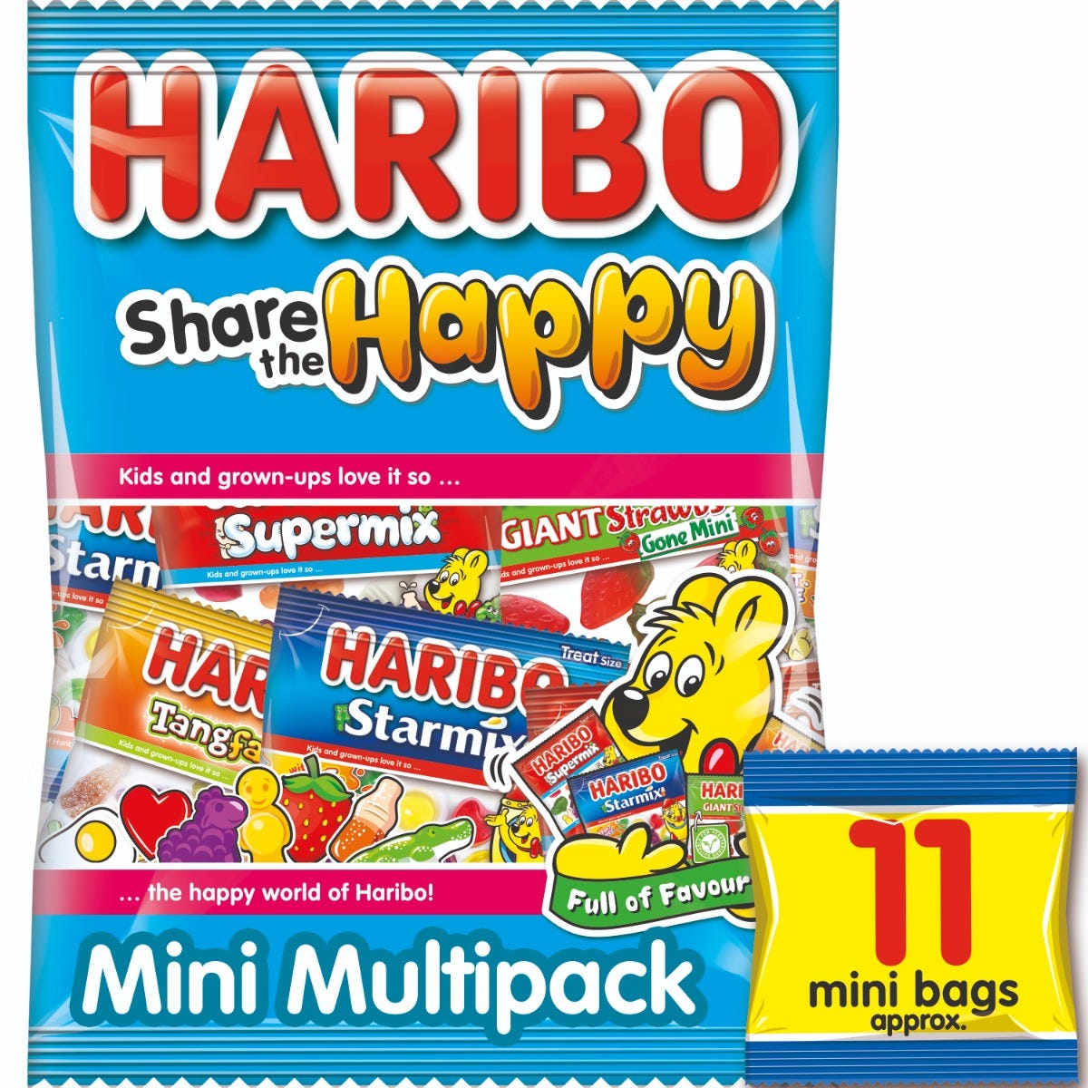 Haribo Share The Happy Mini Bags, 16g (Pack of 11)